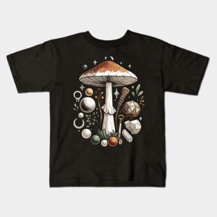 Cottagecore Aesthetic Dark Academia Aesthetic Mushroom Kids T-Shirt